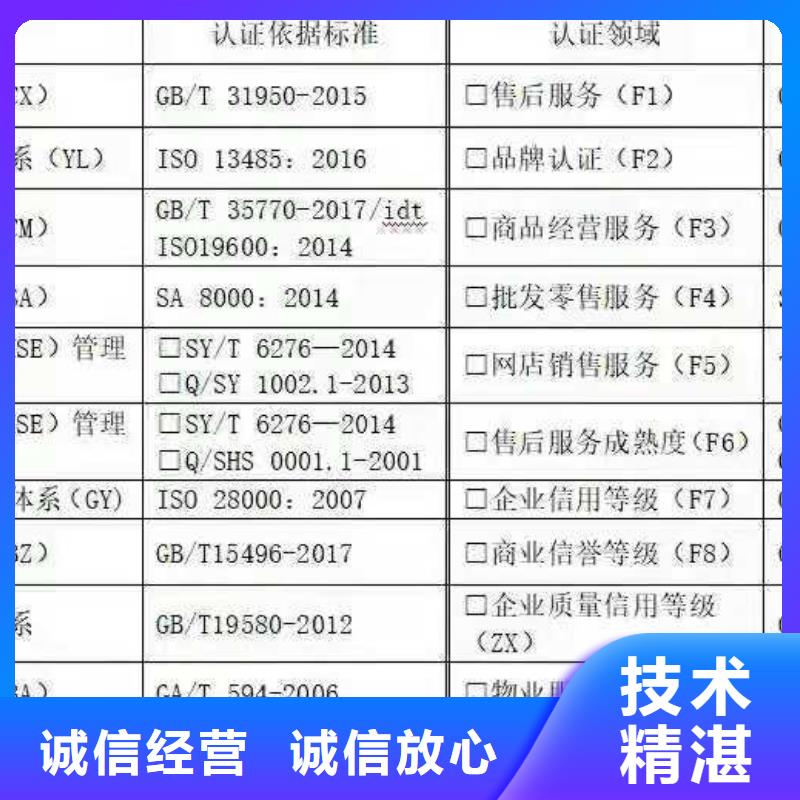 ISO認證企業5星服務體系認證誠信放心