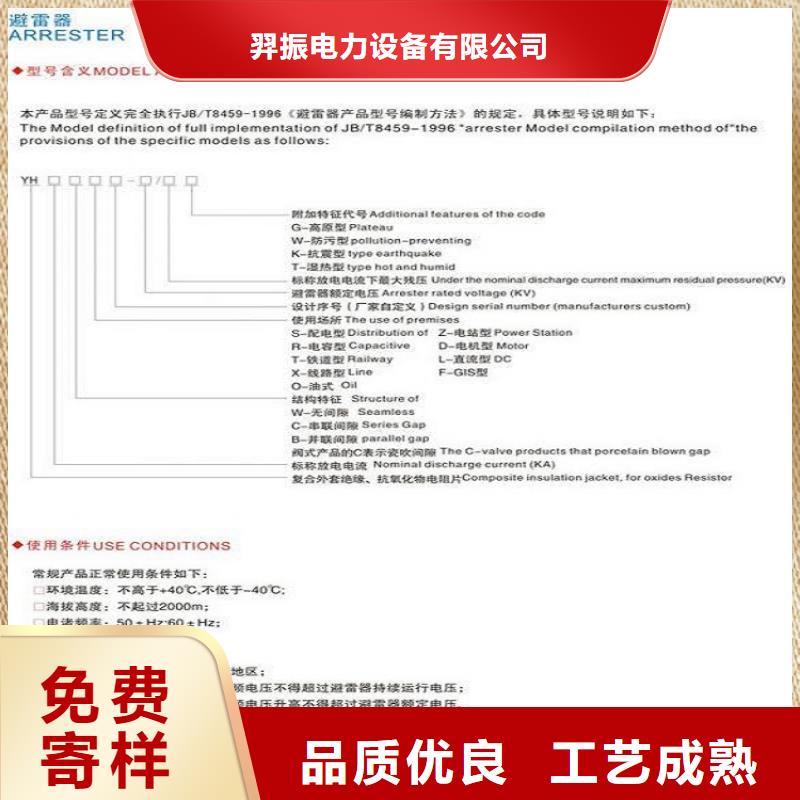 _避雷器Y5W5-100/260【羿振電力設備】