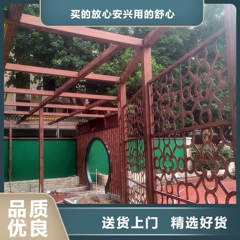 仿木紋漆源頭工廠#方鋼圓管#長廊護欄#園林建筑